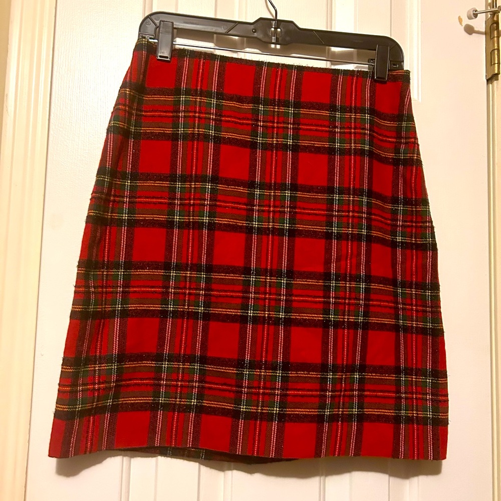 SOLD!! Talbots Red plaid skirt